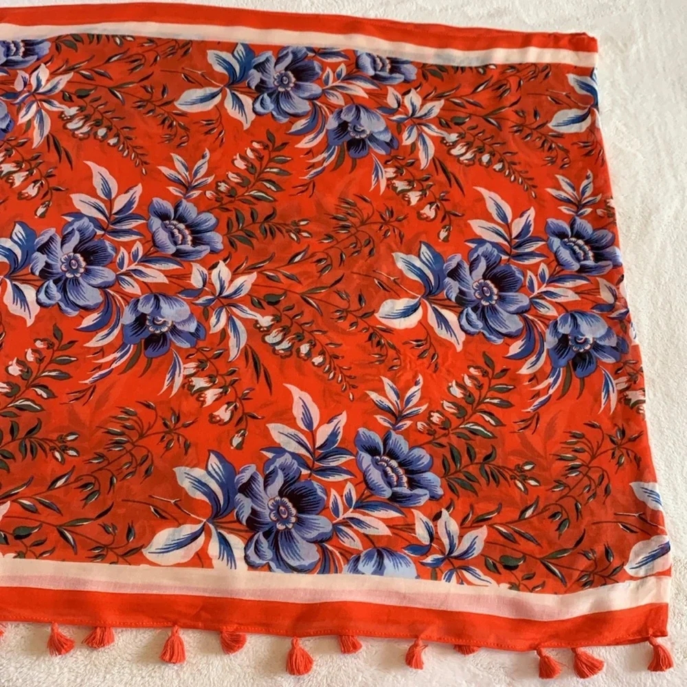 LOFT Large Floral Print Infinity Scarf